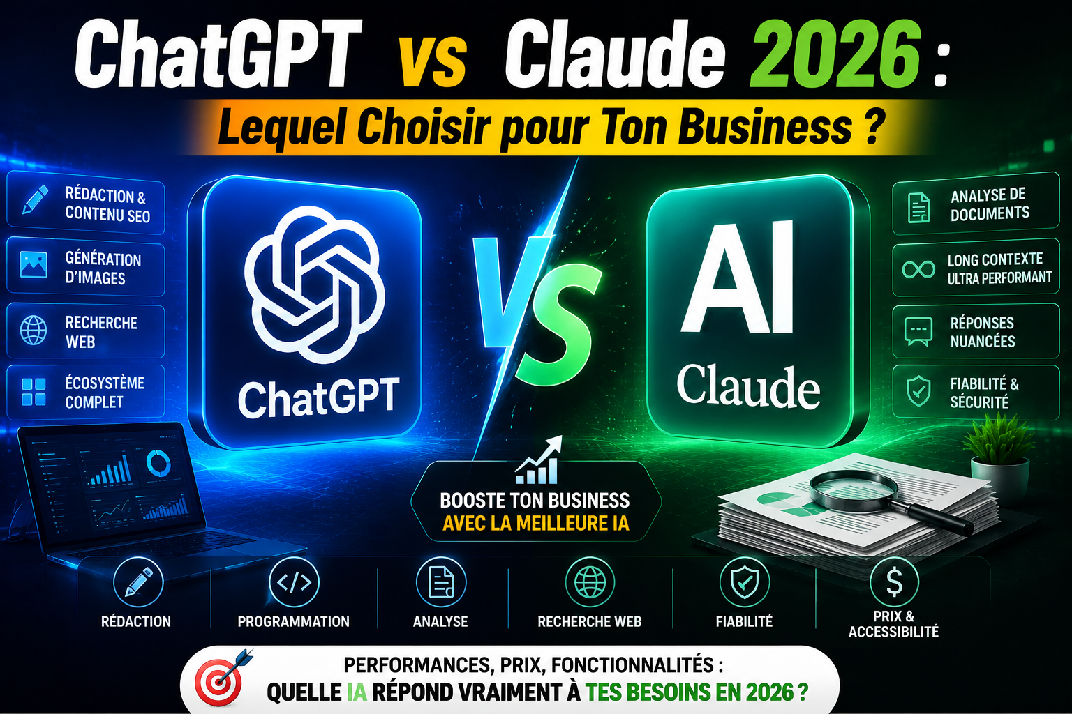 ChatGPT vs Claude 2026 : Lequel Choisir pour Ton Business ?