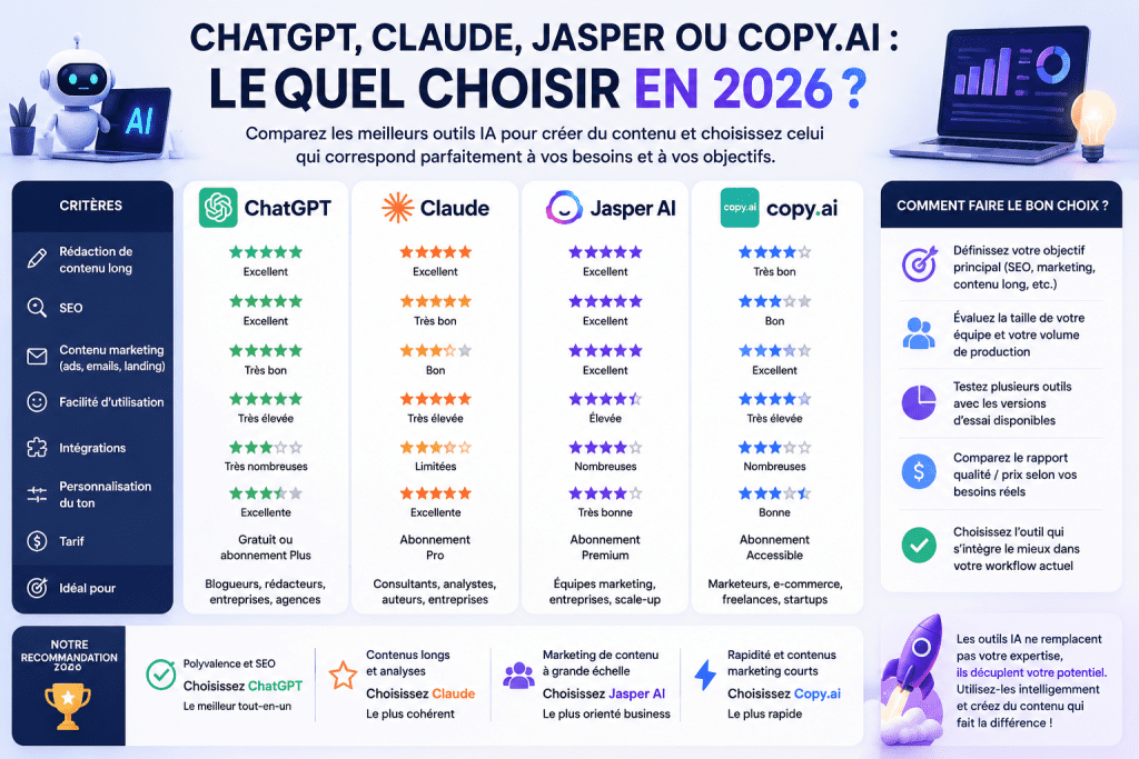 Meilleurs Outils IA pour Créer du Contenu en 2026