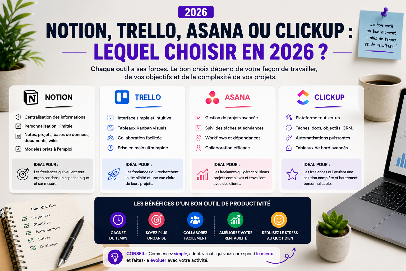 Meilleurs Logiciels de Productivité pour Freelances en 2026