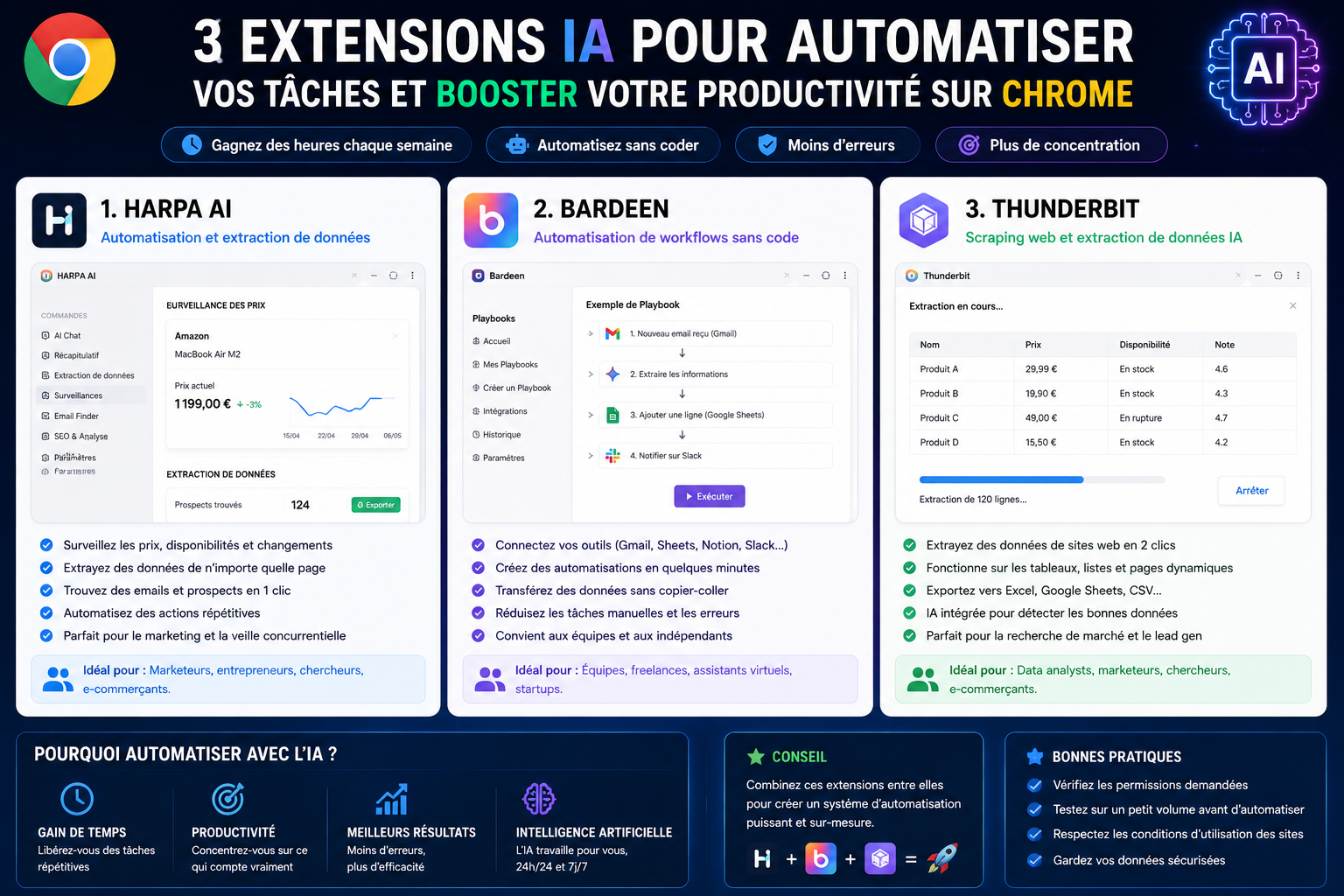 meilleures extensions IA pour Chrome